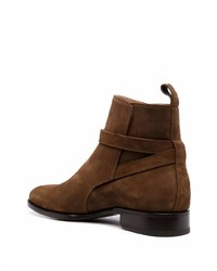 dunkelbraune Chelsea Boots aus Wildleder von Scarosso