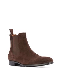 dunkelbraune Chelsea Boots aus Wildleder von Santoni