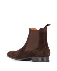 dunkelbraune Chelsea Boots aus Wildleder von Santoni