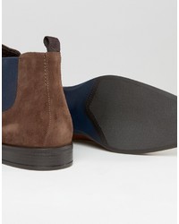 dunkelbraune Chelsea Boots aus Wildleder von Dune