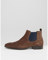 dunkelbraune Chelsea Boots aus Wildleder von Dune