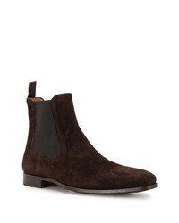 dunkelbraune Chelsea Boots aus Wildleder von Magnanni