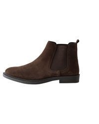 dunkelbraune Chelsea Boots aus Wildleder von next