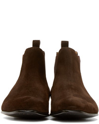 dunkelbraune Chelsea Boots aus Wildleder von Paul Smith