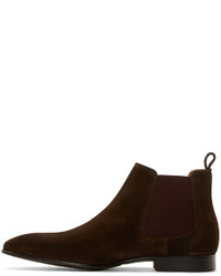 dunkelbraune Chelsea Boots aus Wildleder von Paul Smith