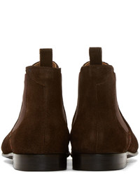 dunkelbraune Chelsea Boots aus Wildleder von Paul Smith