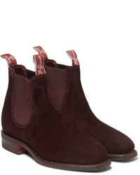 dunkelbraune Chelsea Boots aus Wildleder von Roland Mouret