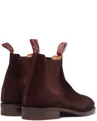 dunkelbraune Chelsea Boots aus Wildleder von Roland Mouret