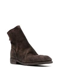 dunkelbraune Chelsea Boots aus Wildleder von Guidi