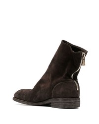 dunkelbraune Chelsea Boots aus Wildleder von Guidi