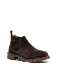 dunkelbraune Chelsea Boots aus Wildleder von Paul Warmer