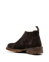 dunkelbraune Chelsea Boots aus Wildleder von Paul Warmer