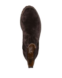 dunkelbraune Chelsea Boots aus Wildleder von Paul Warmer