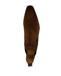 dunkelbraune Chelsea Boots aus Wildleder von Magnanni