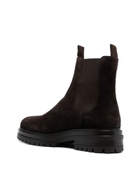 dunkelbraune Chelsea Boots aus Wildleder von Gianvito Rossi