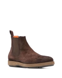 dunkelbraune Chelsea Boots aus Wildleder von Santoni