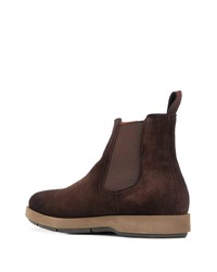 dunkelbraune Chelsea Boots aus Wildleder von Santoni