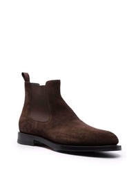 dunkelbraune Chelsea Boots aus Wildleder von Santoni