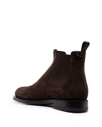 dunkelbraune Chelsea Boots aus Wildleder von Santoni