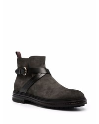 dunkelbraune Chelsea Boots aus Wildleder von Santoni