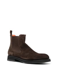 dunkelbraune Chelsea Boots aus Wildleder von Santoni