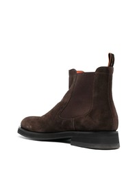 dunkelbraune Chelsea Boots aus Wildleder von Santoni