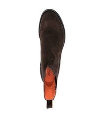 dunkelbraune Chelsea Boots aus Wildleder von Santoni