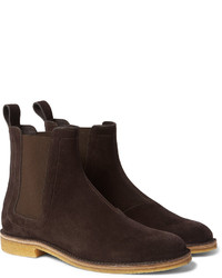 dunkelbraune Chelsea Boots aus Wildleder von Bottega Veneta