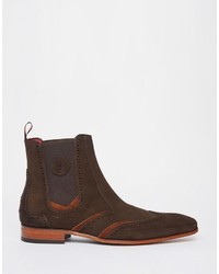 dunkelbraune Chelsea Boots aus Wildleder von Jeffery West