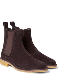 dunkelbraune Chelsea Boots aus Wildleder von Bottega Veneta