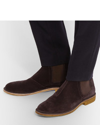 dunkelbraune Chelsea Boots aus Wildleder von Bottega Veneta