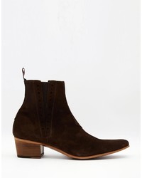 dunkelbraune Chelsea Boots aus Wildleder von Jeffery West