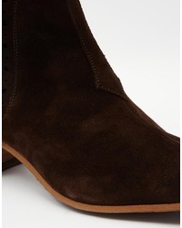 dunkelbraune Chelsea Boots aus Wildleder von Jeffery West