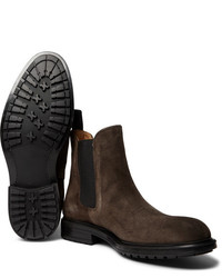 dunkelbraune Chelsea Boots aus Wildleder von Officine Generale