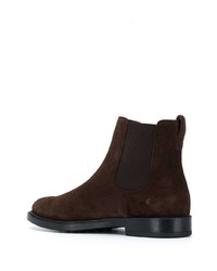 dunkelbraune Chelsea Boots aus Wildleder von Tod's