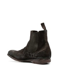 dunkelbraune Chelsea Boots aus Wildleder von Church's