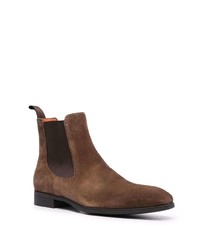 dunkelbraune Chelsea Boots aus Wildleder von Santoni