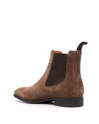 dunkelbraune Chelsea Boots aus Wildleder von Santoni