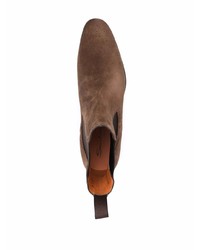 dunkelbraune Chelsea Boots aus Wildleder von Santoni