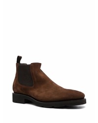 dunkelbraune Chelsea Boots aus Wildleder von Santoni