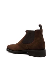 dunkelbraune Chelsea Boots aus Wildleder von Santoni