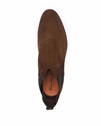 dunkelbraune Chelsea Boots aus Wildleder von Santoni