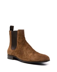 dunkelbraune Chelsea Boots aus Wildleder von Gianvito Rossi