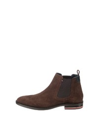 dunkelbraune Chelsea Boots aus Wildleder von Tommy Hilfiger