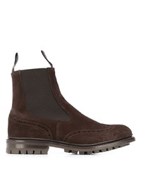 dunkelbraune Chelsea Boots aus Wildleder von Tricker's