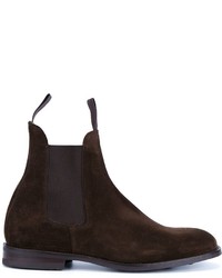 dunkelbraune Chelsea Boots aus Wildleder von Tricker's