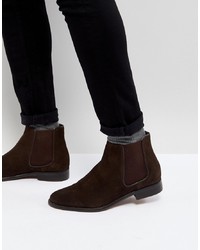 dunkelbraune Chelsea Boots aus Wildleder von WALK LONDON