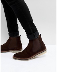 dunkelbraune Chelsea Boots aus Wildleder von WALK LONDON