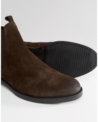 dunkelbraune Chelsea Boots aus Wildleder von Zign Shoes