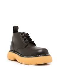 dunkelbraune Chukka-Stiefel aus Leder von Bottega Veneta